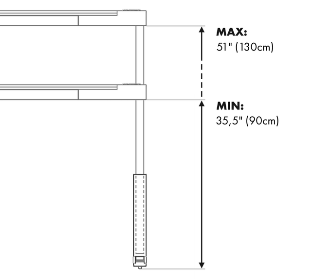 High legs dimensions
