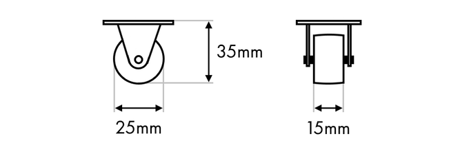 Standard casters dimensions