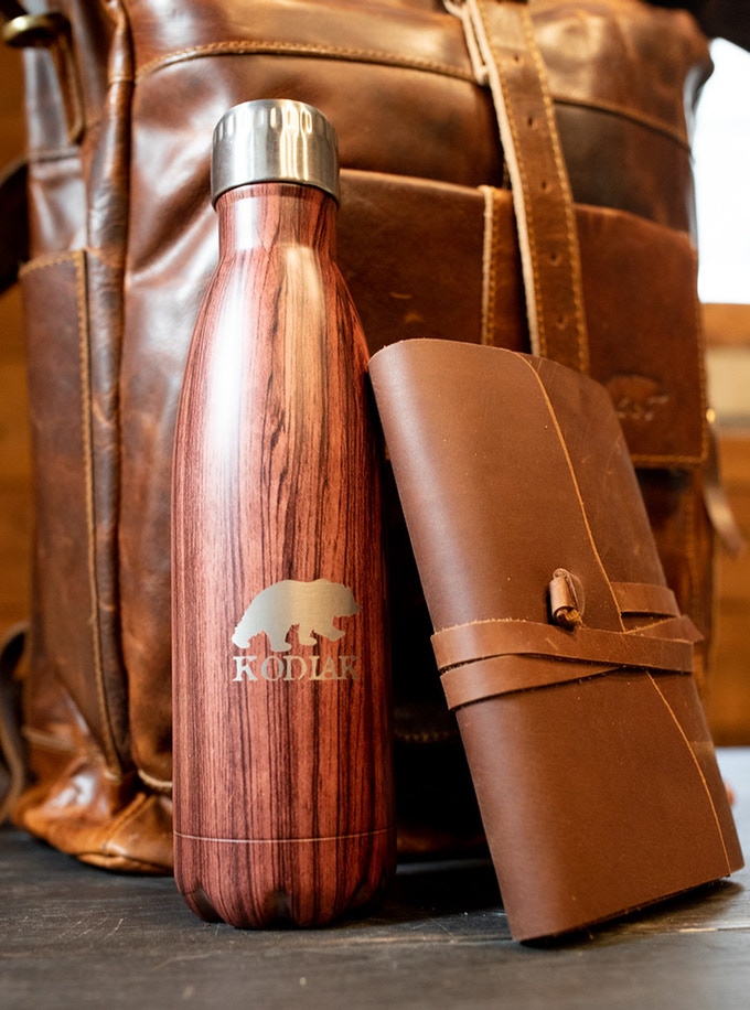 This reward includes the Kobuk Backpack, the Wanderer Journal, and a 17 oz. stainless steel water bottle