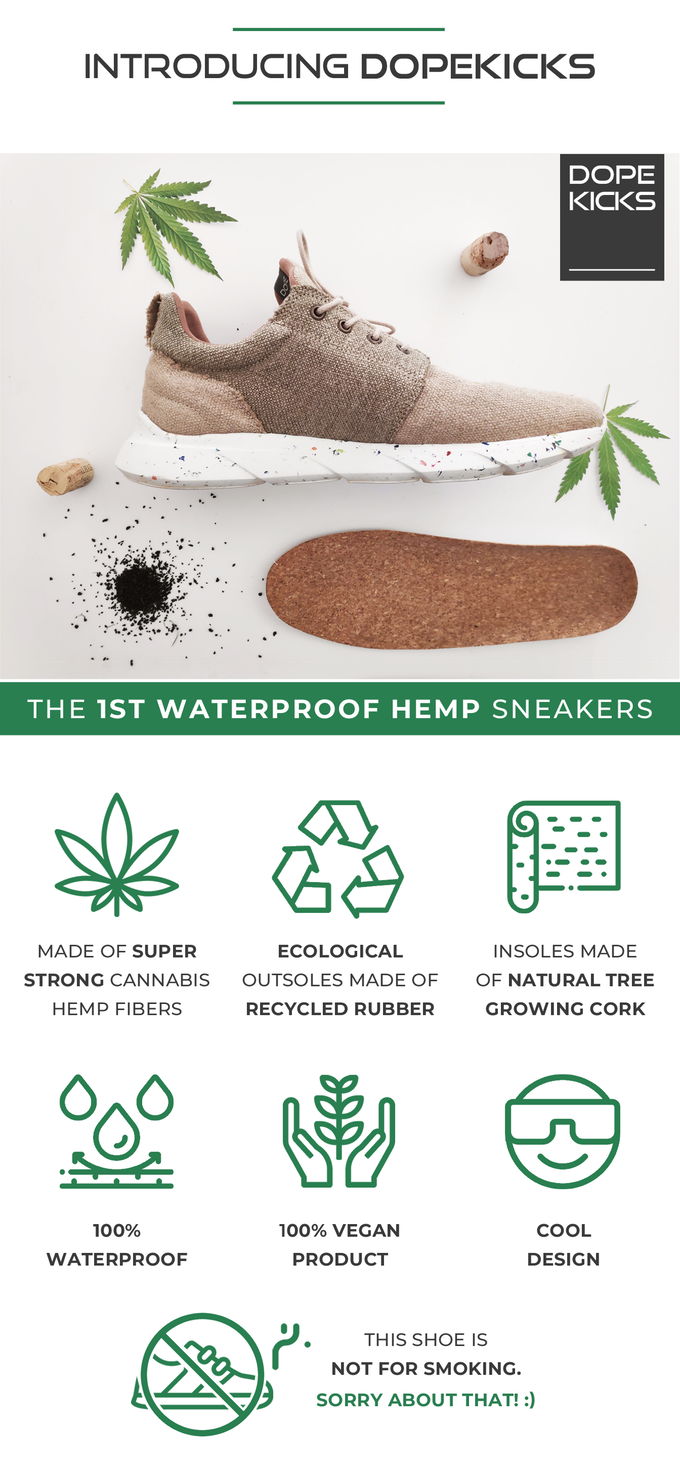 The 1st waterproof hemp shoes 