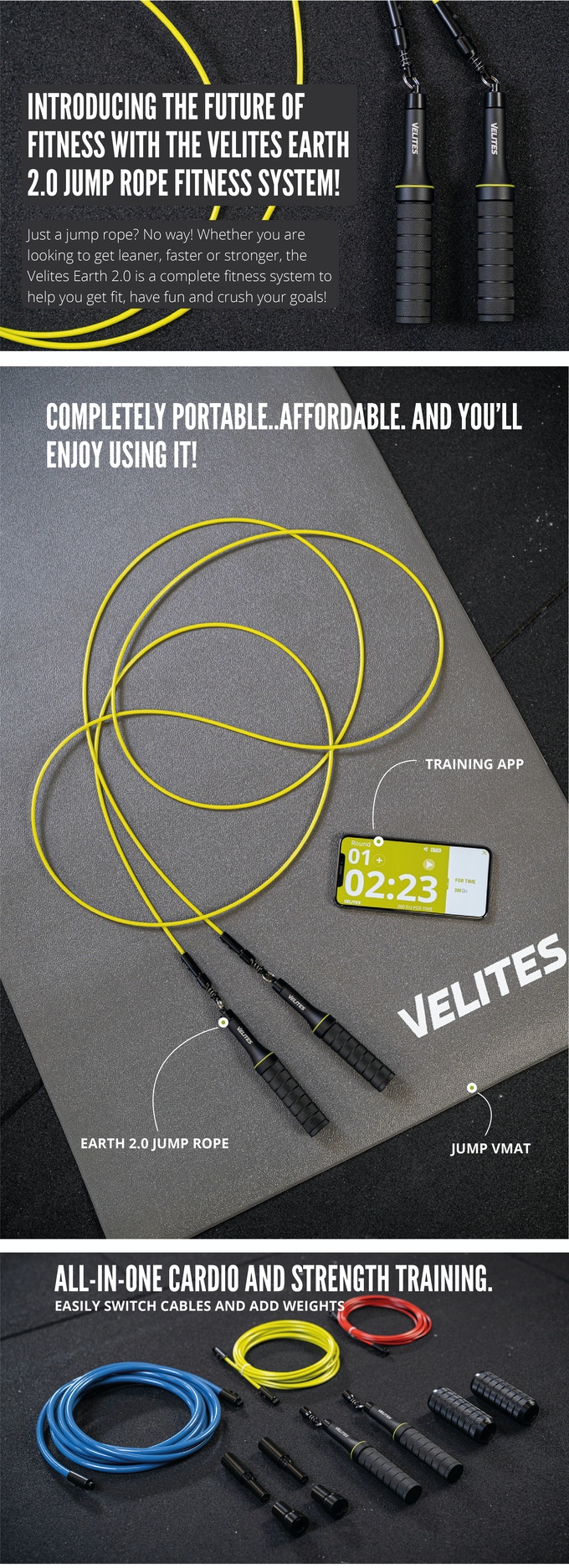 Jump Rope Fire 2.0 + Cables Pack – Velites USA